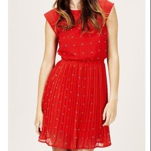 Red Sugarhill Ladybug Chiffon Dress